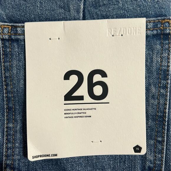 Re/Done Button Fly Crop Bootcut Jeans Size 26 - Picture 11 of 14